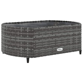 8-delige Loungeset met kussens poly rattan grijs