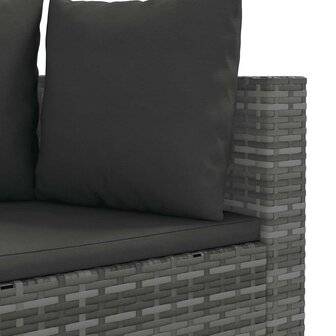 8-delige Loungeset met kussens poly rattan grijs