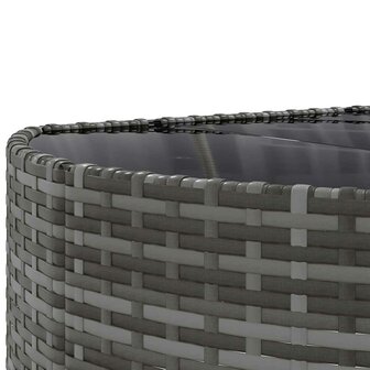 8-delige Loungeset met kussens poly rattan grijs