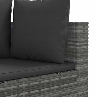 7-delige Loungeset met kussens poly rattan grijs