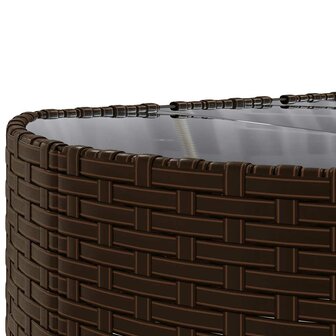 4-delige Loungeset met kussens poly rattan bruin