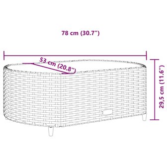 4-delige Loungeset met kussens poly rattan bruin
