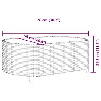 7-delige Loungeset met kussens poly rattan bruin
