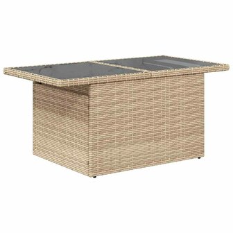 8-delige Loungeset met kussens poly rattan acacia beige