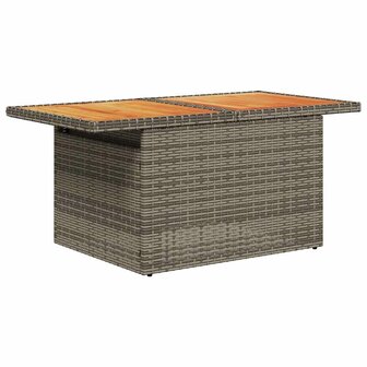 8-delige Loungeset met kussens poly rattan grijs