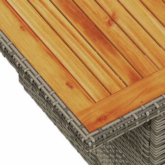 7-delige Loungeset met kussens poly rattan grijs