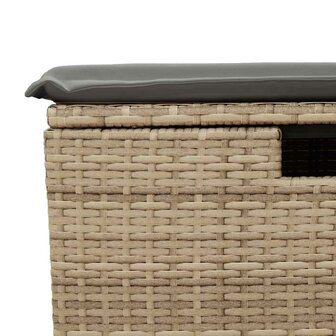 6-delige Loungeset met kussens poly rattan beige