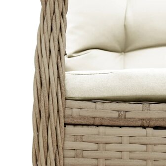 9-delige Tuinset met kussens poly rattan beige