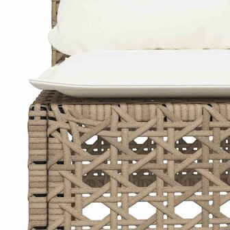 9-delige Loungeset met kussens poly rattan beige