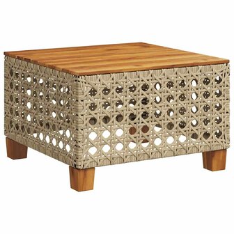 9-delige Loungeset met kussens poly rattan beige