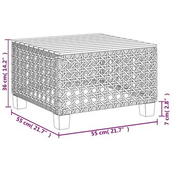 9-delige Loungeset met kussens poly rattan beige