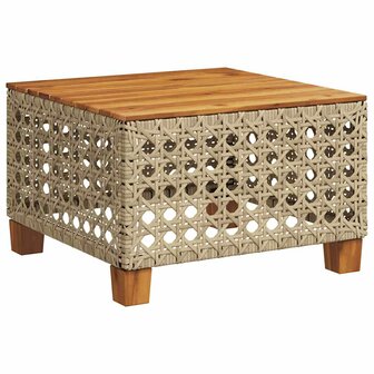 10-delige Loungeset met kussens poly rattan beige