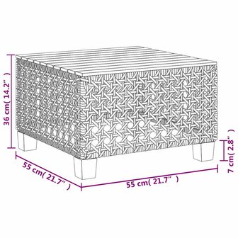 10-delige Loungeset met kussens poly rattan beige
