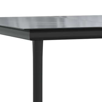 9-delige Tuinset met kussens poly rattan glas zwart