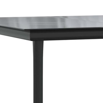 7-delige Tuinset met kussens poly rattan glas zwart