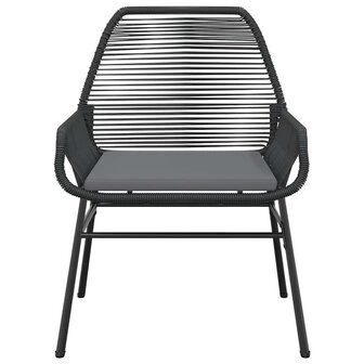 5-delige Tuinset met kussens poly rattan glas zwart