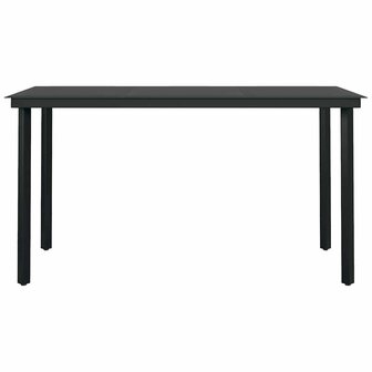 5-delige Tuinset met kussens poly rattan glas zwart