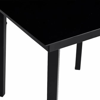 5-delige Tuinset met kussens poly rattan glas zwart