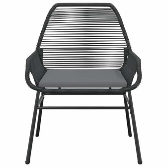 7-delige Tuinset met kussens poly rattan glas zwart