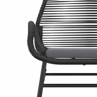 7-delige Tuinset met kussens poly rattan glas zwart