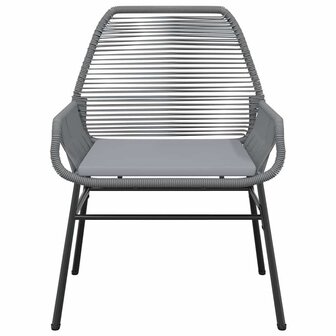 5-delige Tuinset met kussens poly rattan glas grijs
