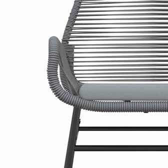 5-delige Tuinset met kussens poly rattan glas grijs