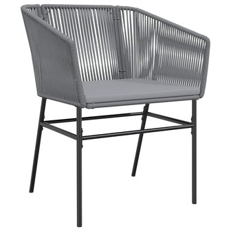 7-delige Tuinset met kussens poly rattan glas grijs