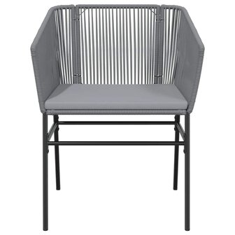 7-delige Tuinset met kussens poly rattan glas grijs