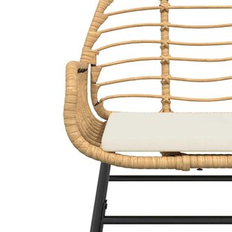 5-delige Tuinset met kussens poly rattan glas bruin