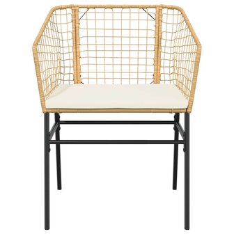 7-delige Tuinset met kussens poly rattan glas bruin
