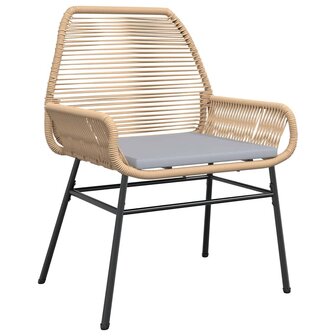 5-delige Tuinset met kussens poly rattan glas bruin