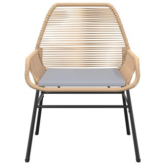5-delige Tuinset met kussens poly rattan glas bruin