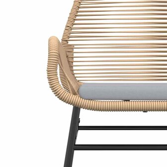 5-delige Tuinset met kussens poly rattan glas bruin