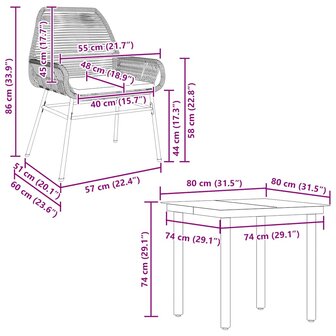 5-delige Tuinset met kussens poly rattan glas bruin