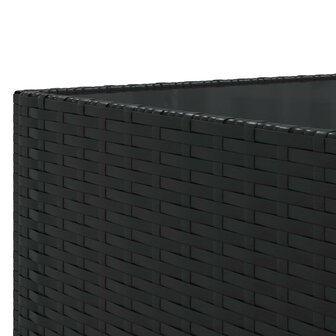 7-delige Loungeset met kussens poly rattan zwart