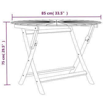 Tuintafel inklapbaar &Oslash; 85x75 cm massief teakhout