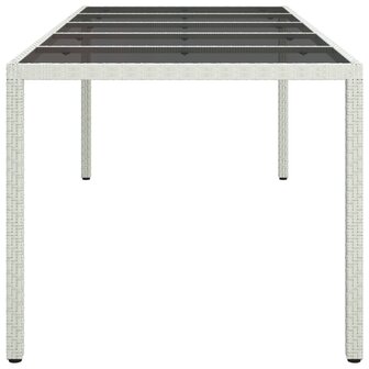 Tuintafel 250x100x75 cm poly rattan en gehard glas wit