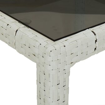 Tuintafel 250x100x75 cm poly rattan en gehard glas wit