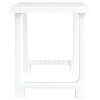 Campingtafel hout-look 79x56x64 cm PP wit