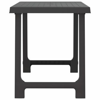Campingtafel hout-look 79x56x64 cm PP antracietkleurig
