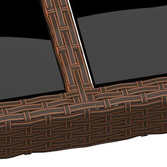 Tuintafel met glazen blad 200x150x75 cm rattan bruin