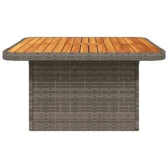 Tuintafel 80x80x71 cm poly rattan en acaciahout grijs