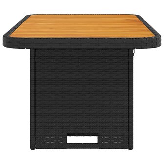 Tuintafel 90x55x71 cm poly rattan en massief acaciahout zwart