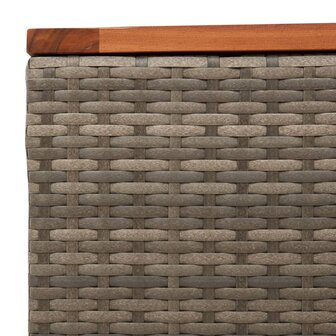 Tuintafel 55x55x37 cm poly rattan en acaciahout grijs