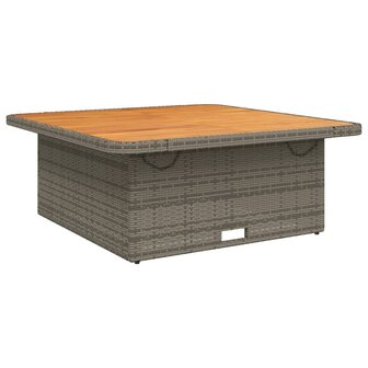 Tuintafel 110x110x71 cm poly rattan en acaciahout grijs