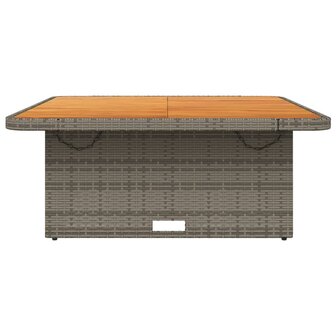 Tuintafel 110x110x71 cm poly rattan en acaciahout grijs