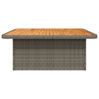 Tuintafel 110x110x71 cm poly rattan en acaciahout grijs