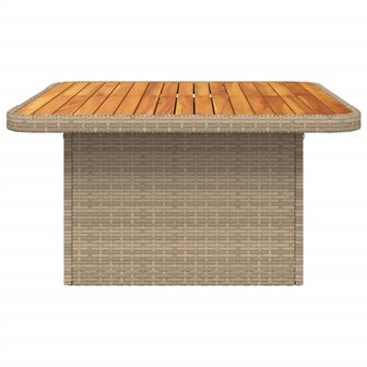 Tuintafel 80x80x71 cm poly rattan en acaciahout beige
