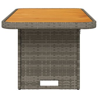 Tuintafel 90x55x71 cm poly rattan en acaciahout grijs
