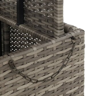 Tuintafel 90x55x71 cm poly rattan en acaciahout grijs